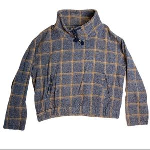 Grey Check Cropped Pullover Sweater